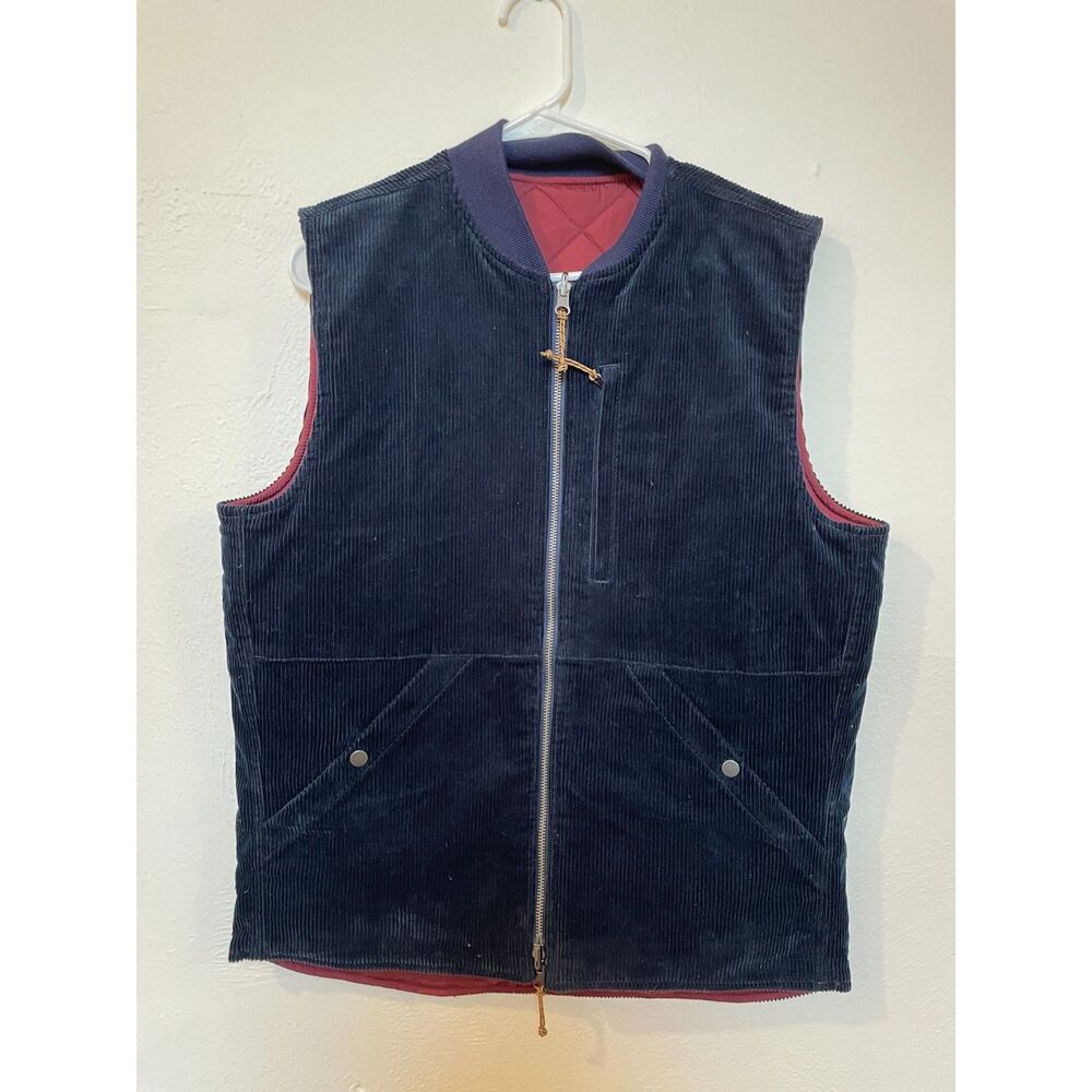 Bonobos Corduroy Quilted Reversible Vest -  Navy/red -Small - BNWOT - $229 MSRP